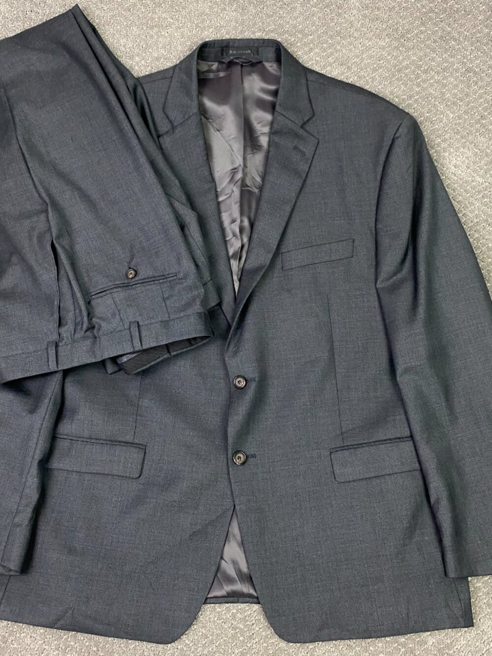 Lauren Ralph Lauren Suit 48 R Pants 40x30 Gray Wool 2 Piece Double Vent
